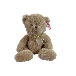 Ganz Emerson Cream Curly Teddy Bear Plush 12" Stuffed Toy Lovey